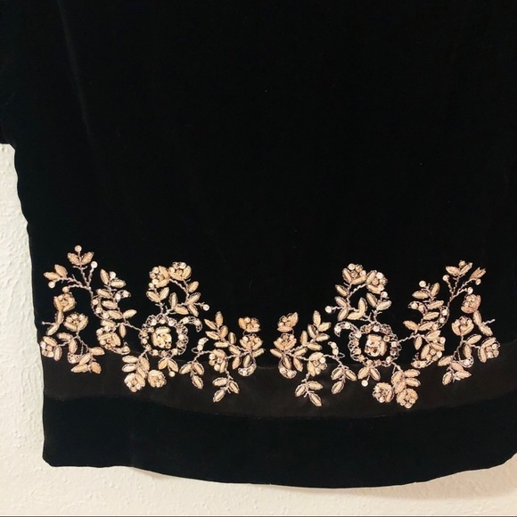 NWOT Talbots black velvet beaded top - Picture 9 of 11